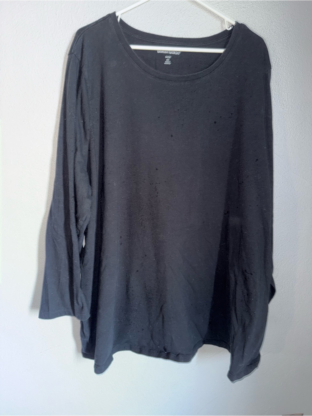 Woman Within Black Crewneck Long-Sleeve Sweater